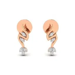 Yellow Gold Rose-Gold-Plated Stone-Studded Stud Earrings-image-45