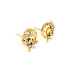 Yellow Gold Stone-Studded Studs-image-100