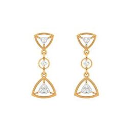p.c. chandra jewellers Yellow Gold Stone-Studded Drop Earrings-picture-29