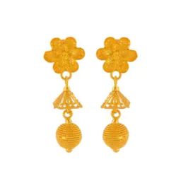 Yellow Gold Jhumka Earrings-image-102