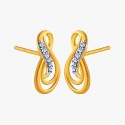 Yellow Gold Stone Stud Earrings-image-27