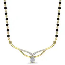 Yellow Gold Diamond-Studded Mangalsutra Pendent-image-65