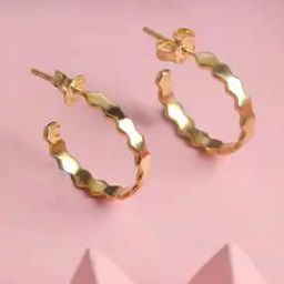 Sterling Sliver Gold-Plated Stone-Studded Stud Earrings-image-25