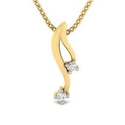 Kirti Yellow Gold American Diamond-Studded Pendant-image-55