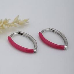 Sterling Silver Rhodium-Plated Hoop Earrings-image-29