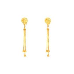 Women Yellow Gold Drop Earrings-image-84