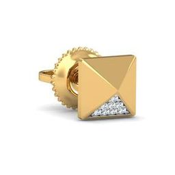 Yellow Gold Stone-Studded Ear Stud-image-63