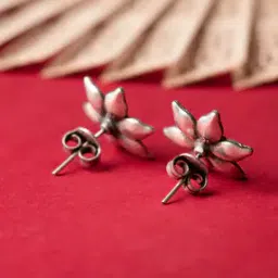 shyle Sterling Silver Moh Intricate Floral Stud Earrings-picture-21
