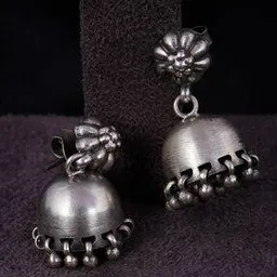 Sterling Silver Moh Versatile Matte Jhumka Earrings-image-21