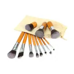 Bamboo Makeup Brush Set with Storage Pouch-17