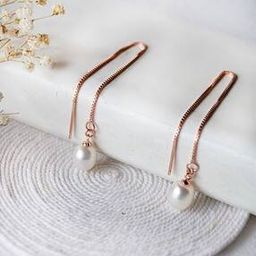 Sterling Silver Rose Gold-Plated Drop Earrings-image-32