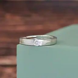 925 Sterling Silver Round American Diamond Solitaire Adjustable Ring-picture-24