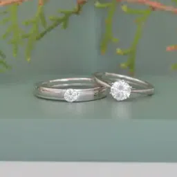 ornate jewels 925 Sterling Silver American Diamond 18K Gold Plated Adjustable Couple Ring-picture-3