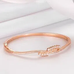 Rose Gold-Plated Stone-Studded Sterling Silver Kada Bracelet-picture-42