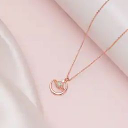 Sterling Silver Saturn & Moon Necklace-image-20