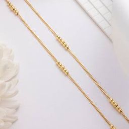 Sterling Silver Gold-Plated Beaded Chain Anklets-image-59