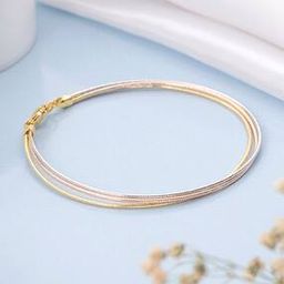 Triple-Plating Sterling Silver Multi-Strand Cuff Bracelet-image-52