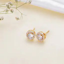 Gold-Plated Sterling Silver Stud Earrings-image-8