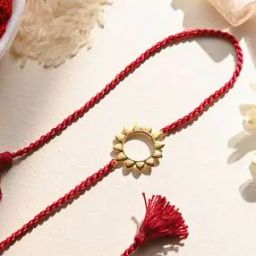 Radiant Sunbeam Gold-Plated Sterling Silver Rakhi-image-50