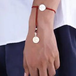 Sterling Silver Rakhi & Coconut with Roli Chawal Chopda Set-image-63