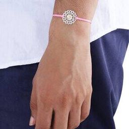Sterling Silver Rakhi & Coconut with Roli Chawal Chopda Set-image-64