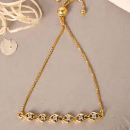 Sterling Silver Gold-Plated American Diamond-Studded Bracelet-image-29