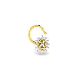 Yellow Gold Diamond-Studded Priti Nose Pin-image-17