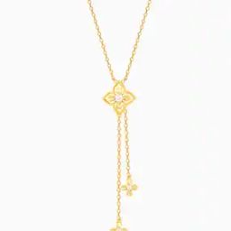Sterling Silver Gold-Plated Artsy Floral Necklace-image-98