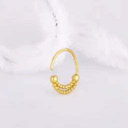 Golden Beaded Moon Nose Ring-image-4