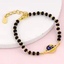Sterling Silver Gold-Plated Planet Love Beaded Bracelet-image-50