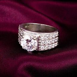 Sterling Silver Zircon-Studded Sweet Surrender Ring-image-39
