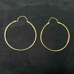 Women Sterling Silver Gold-Plated Hoop Earrings-image-80
