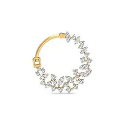 Yellow Gold Scattered Diamond Nose Ring-image-2