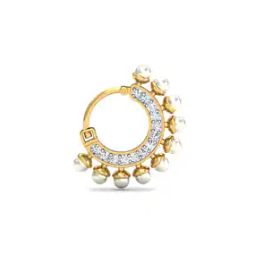 Yellow Gold Dream Pearl Nose Ring-image-5