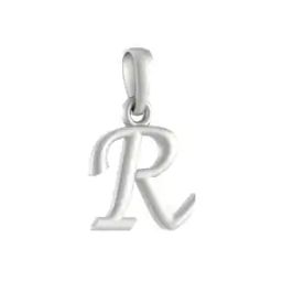 Sterling Silver Alphabet R Pendant with Chain-image-22