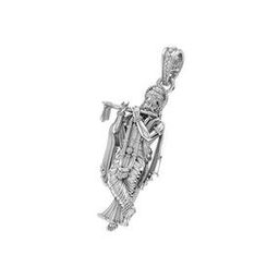 Sterling Silver Lord Krishna Pendant with Chain-image-53