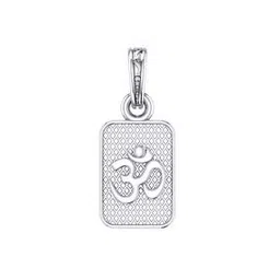 Sterling Silver Om Pendant with Chain-image-2