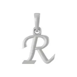 Sterling Silver Alphabet R Pendant with Chain-image-31