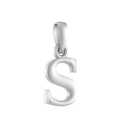 Sterling Silver Alphabet S Pendant with Chain-image-4