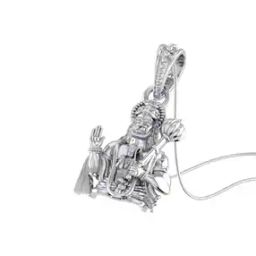 Sterling Silver Hanuman Pendant with Chain-image-78