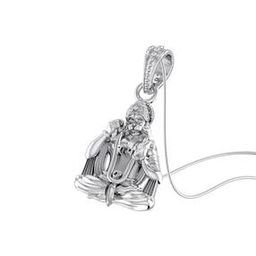 Sterling Silver Hanuman Pendant with Chain-image-77