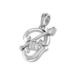 Sterling Silver Om Pendant with Chain-image-58