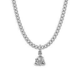 Sterling Silver Lord Swaminarayan Pendant with Chain-image-96