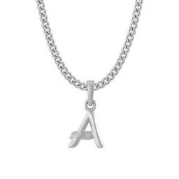 Sterling Silver Alphabet A Pendant with Chain-image-71