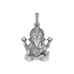 Sterling Silver God Ganesh Pendant with Chain-image-69