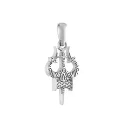 Sterling Silver Shiva Trishul Chain Pendant-image-10