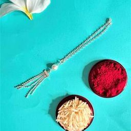 Sterling Silver Lumba Rakhi with Roli Chawal-image-14