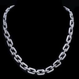 Sterling Silver Iced Out Rolo Chain-image-71