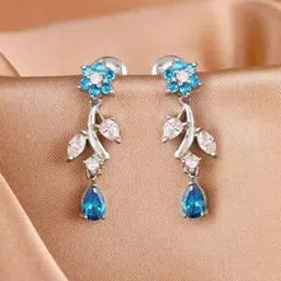 Sterling Silver Daisy Drop Earrings-image-20