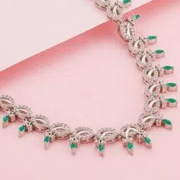 Sterling Silver Zircon-Studded Kalash Necklace-image-61